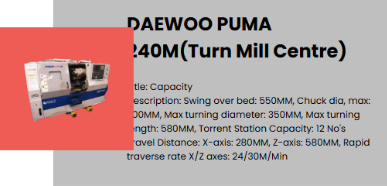 Daewoo Puma 240M Turn Mill Centre